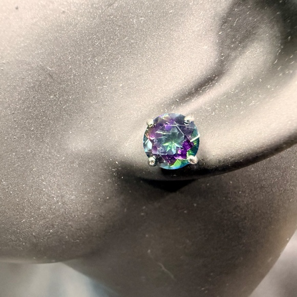 Mystic Topaz Stud Earrings - Picture 1 of 16